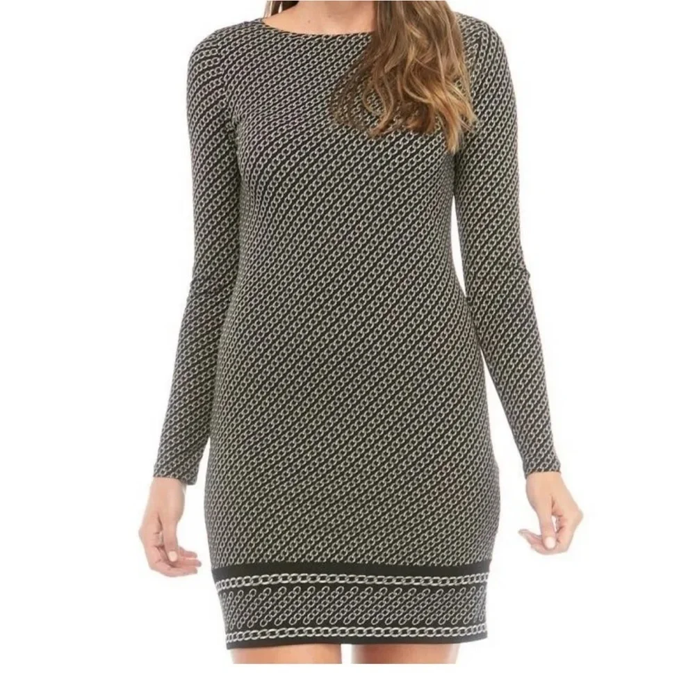 Michael Kors Link Chain Border Shift Dress Size M